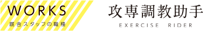 厩舎スタッフの職種：攻専調教助手