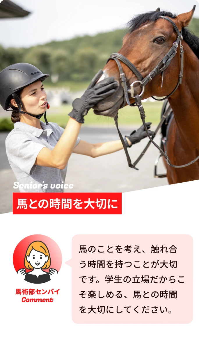 馬との時間を大切に